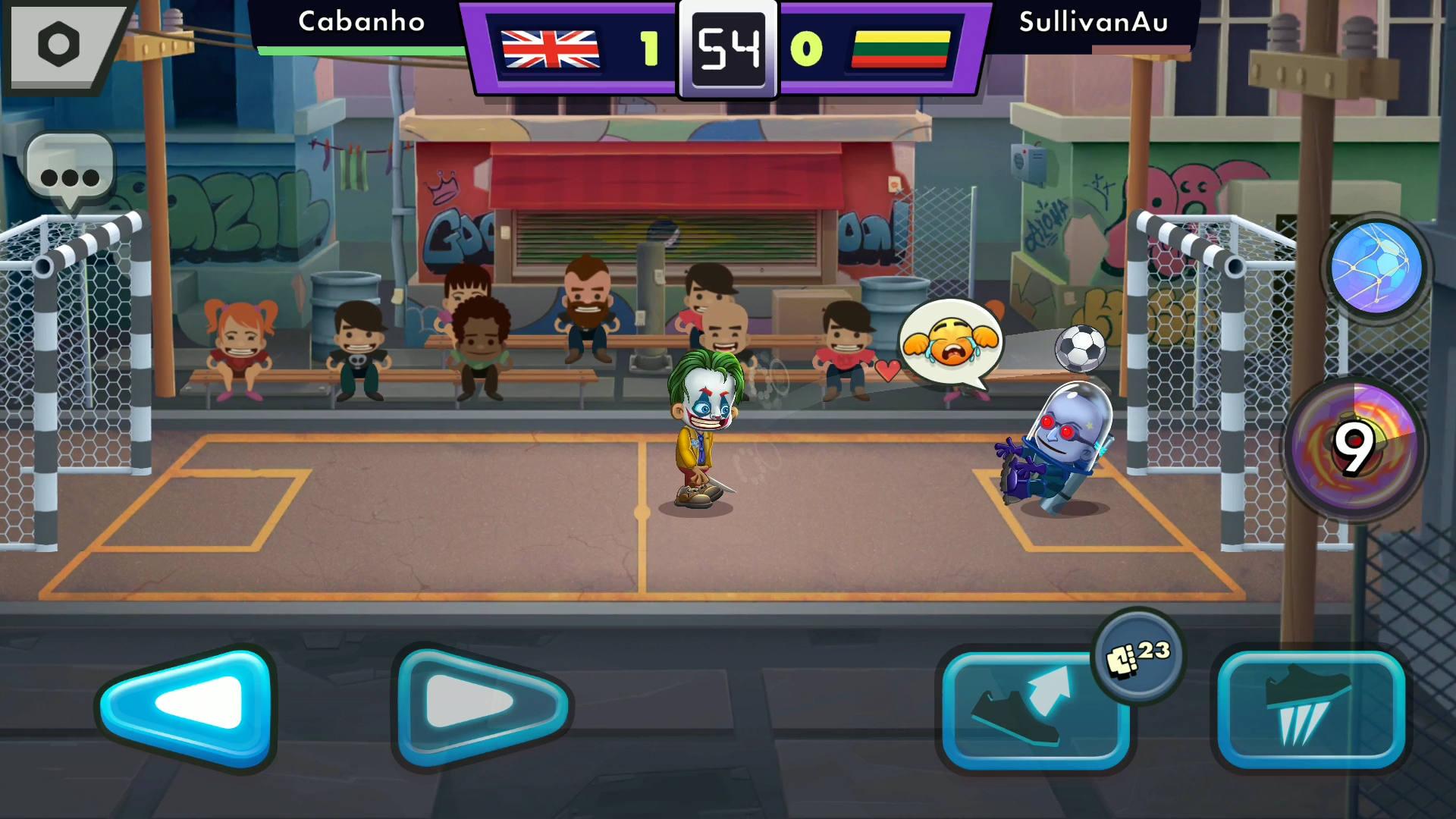 Street Football tactics scene with powers and shot lanes